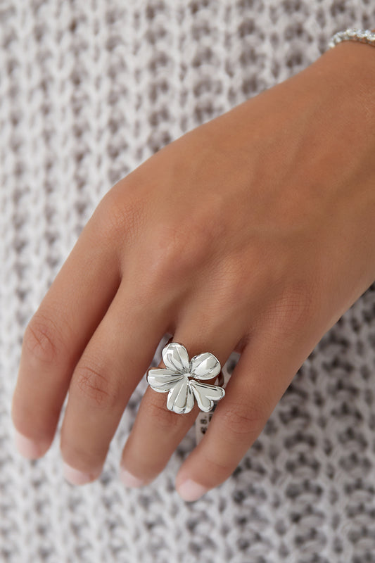Ring blossom glow - Zilver