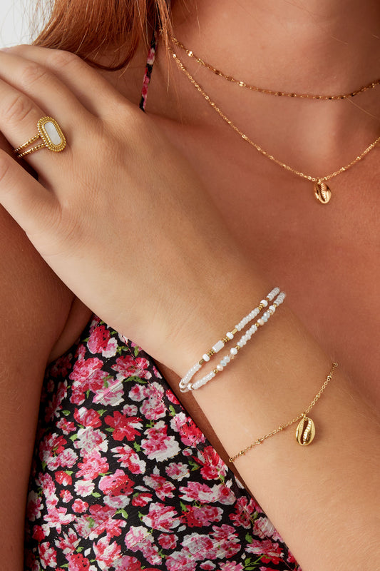 Armband shell bliss - Goud