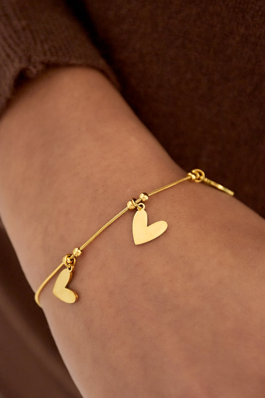 Armband heartstrings - Goud