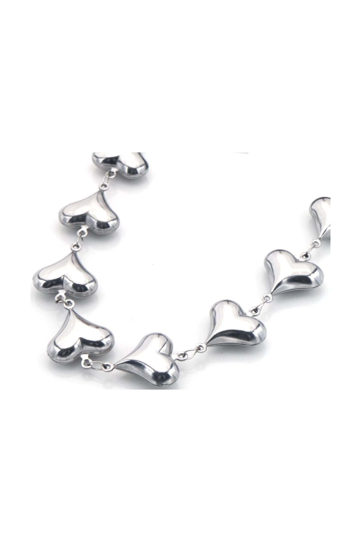 Ketting met hartjes - Zilver