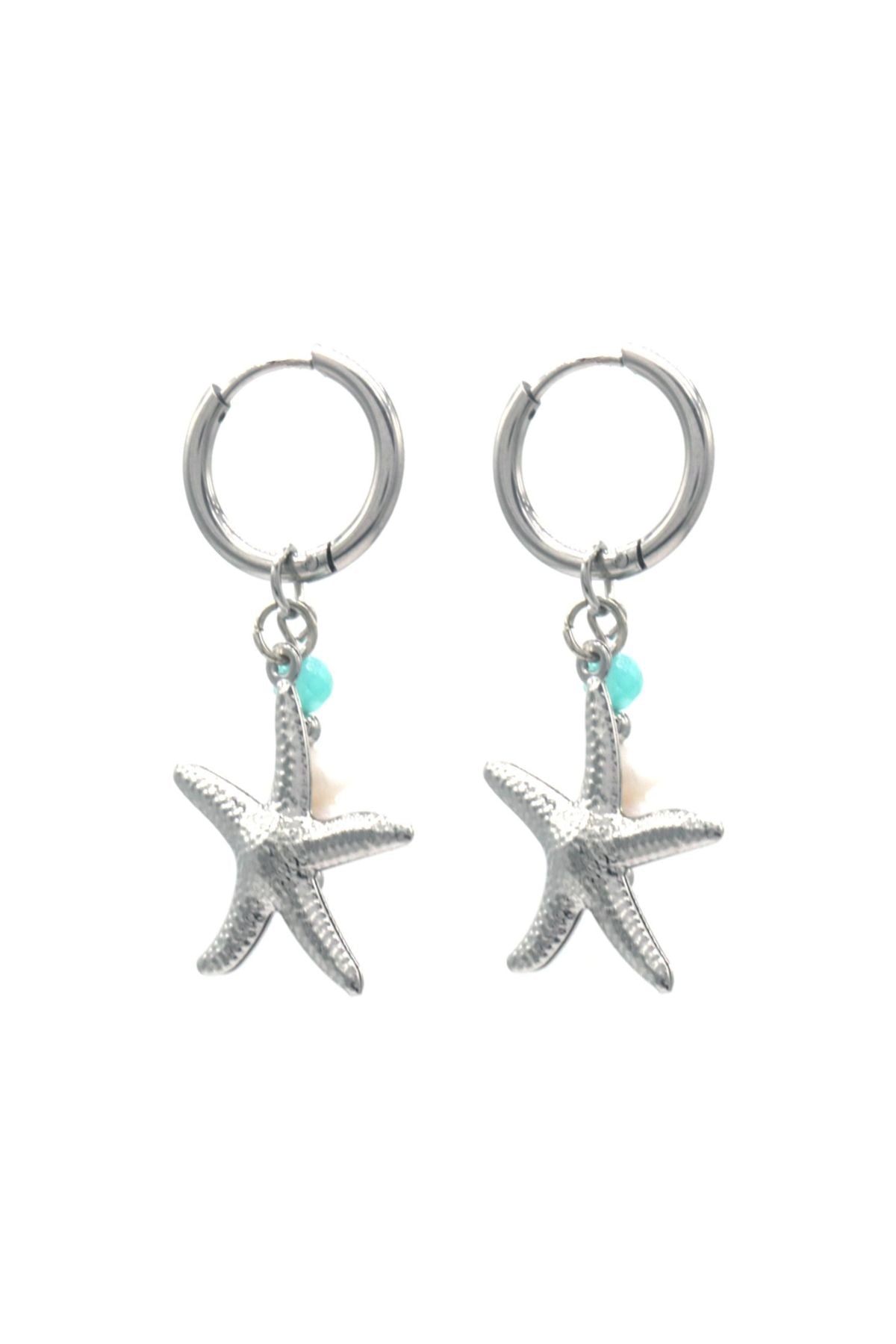 Oorbellen met zeester - Zilver