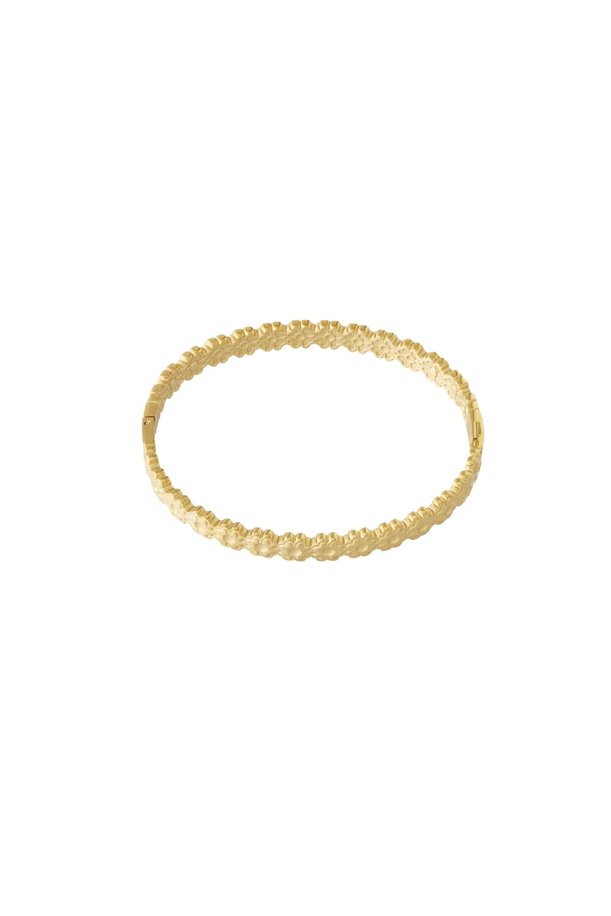 Bangle armband met bloemen - Goud