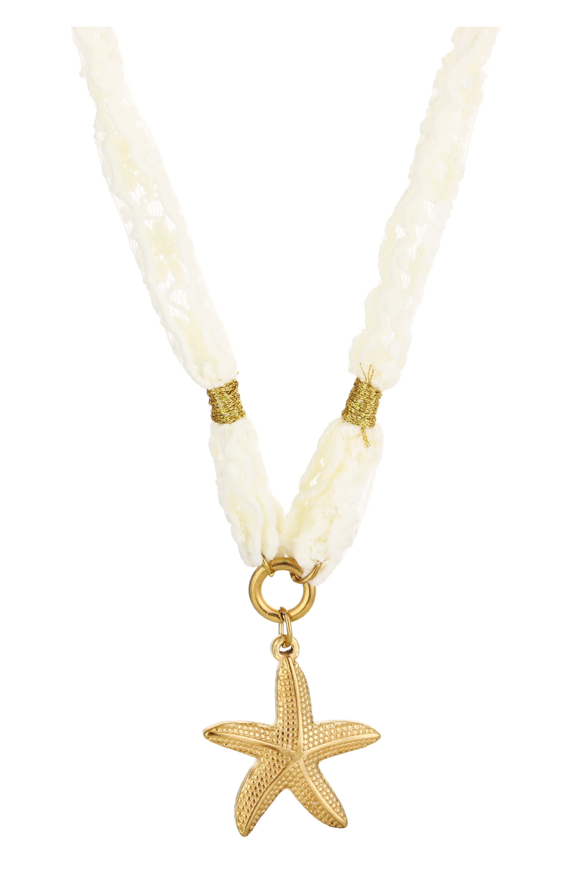 Stoffenketting met zeester - Goud