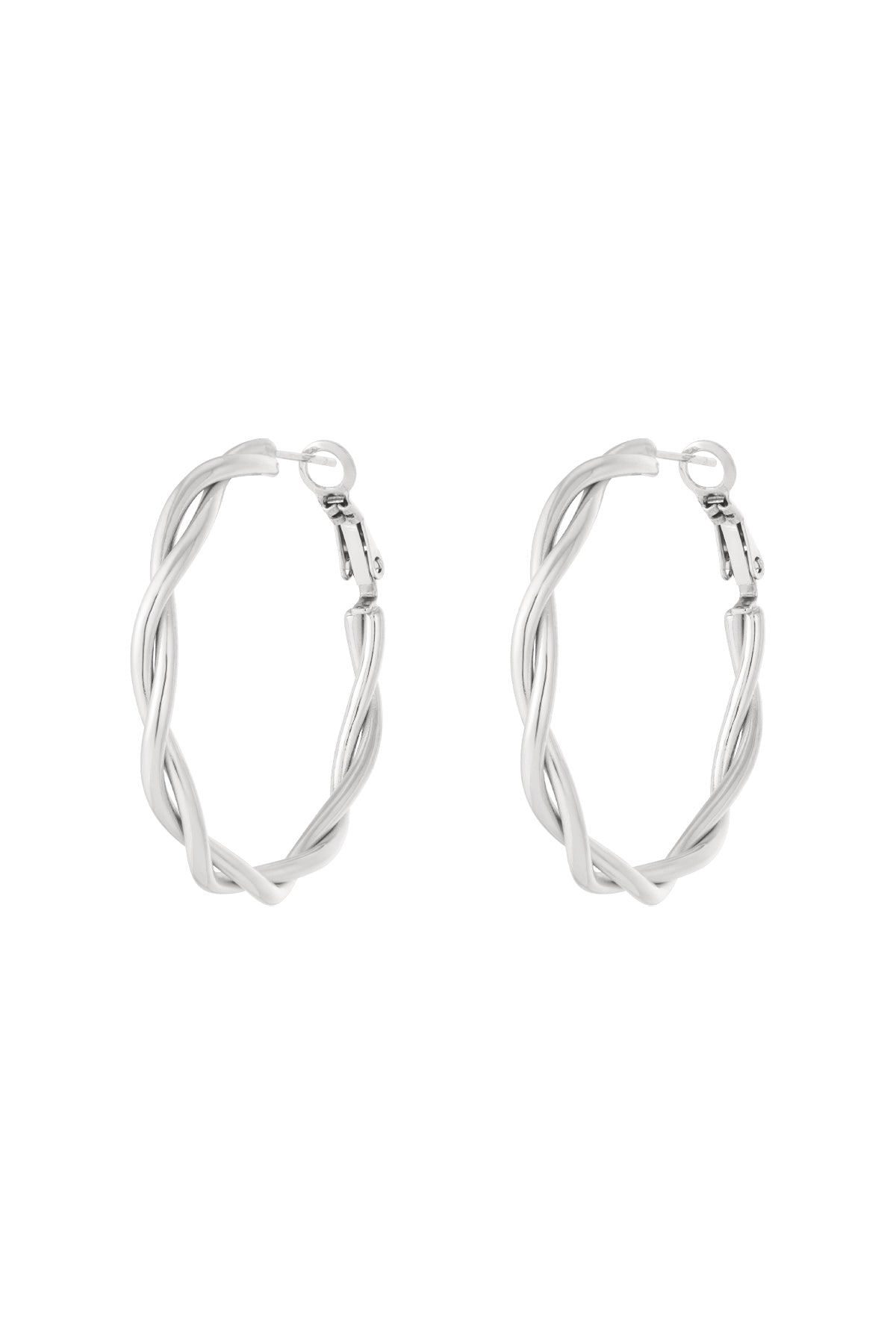 Oorbellen hoops 4 cm gedraaid - Zilver