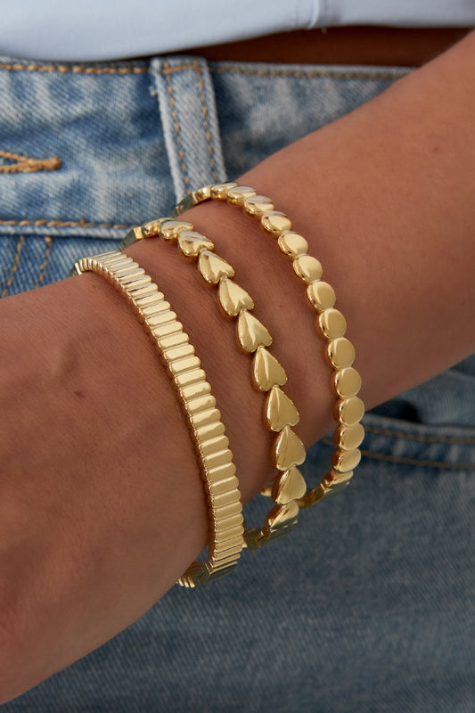 Bangle armband met structuur - Goud