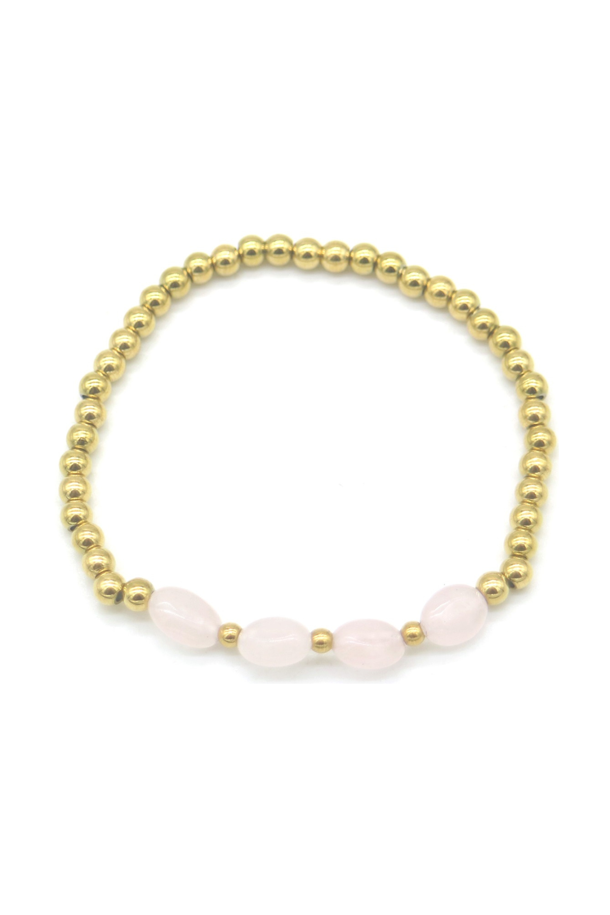 Armband met goud en witte kralen - Goud