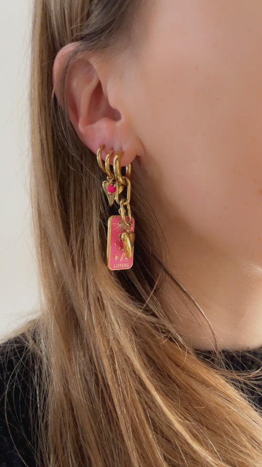 Oorbellen rose lovers - Goud