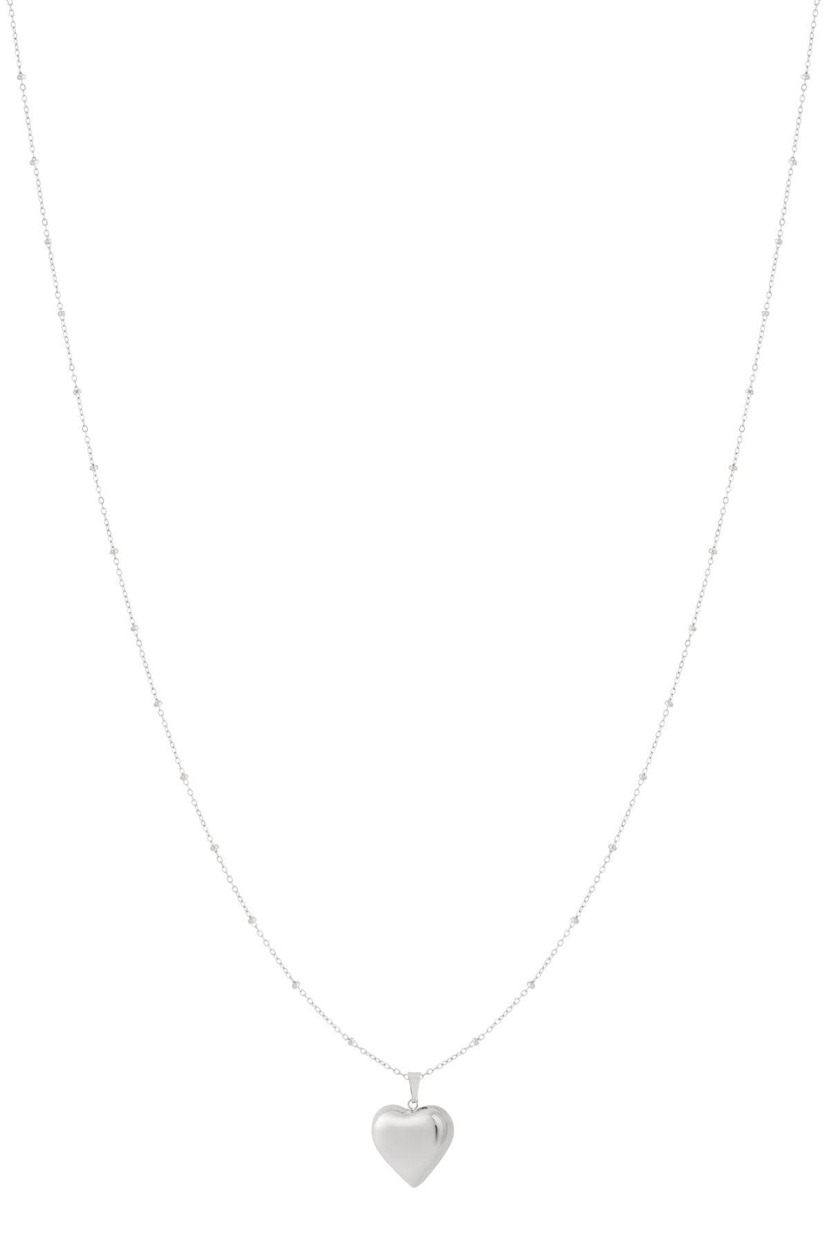Lange ketting met hart - Zilver