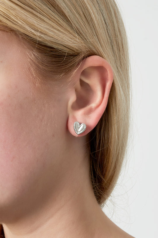 Clip oorbellen hartje - Zilver