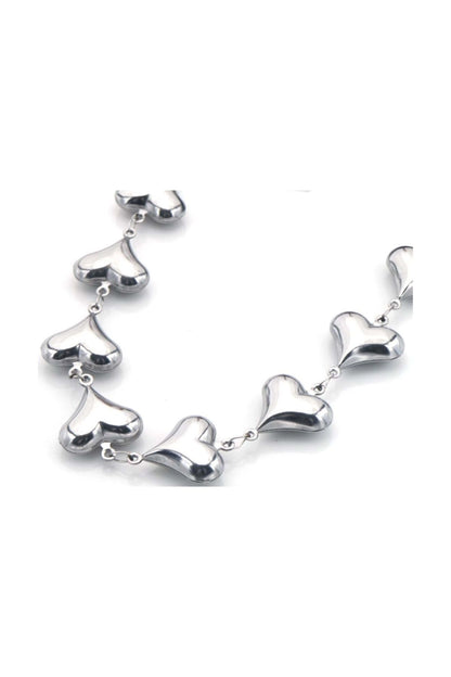 Ketting met hartjes - Zilver