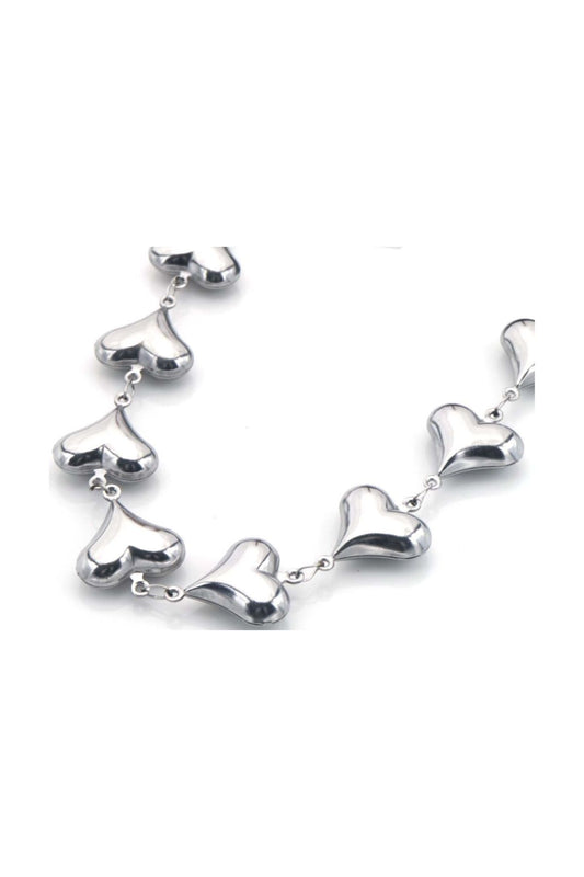 Ketting met hartjes - Zilver