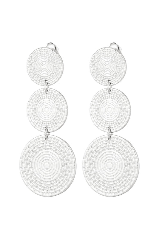 Oorbellen statement coins - Zilver