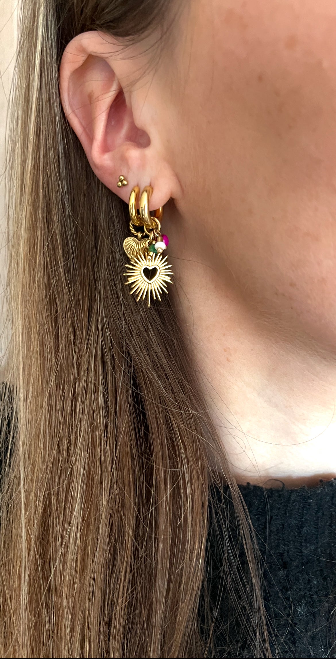 Oorbellen aurora love - Goud